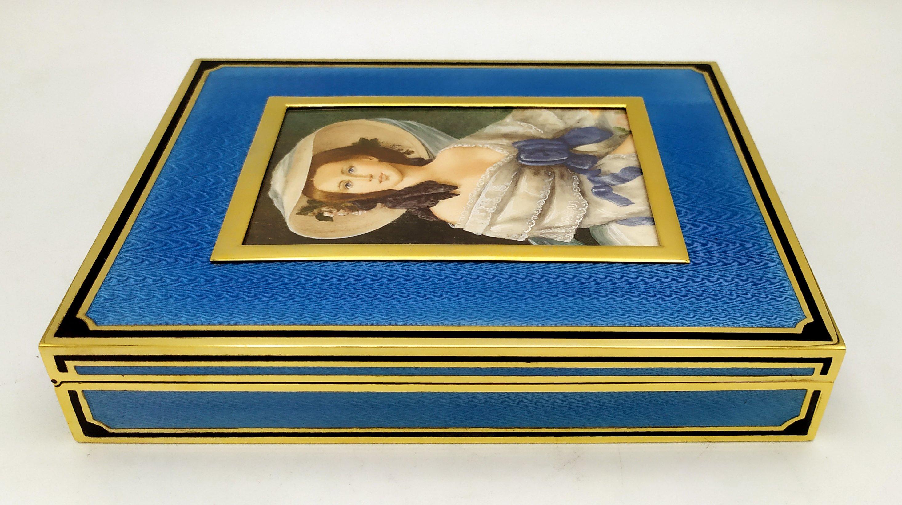 Cuadro retrato de la emperatriz Eugenia de Montijo miniatura Salimbeni en venta 2