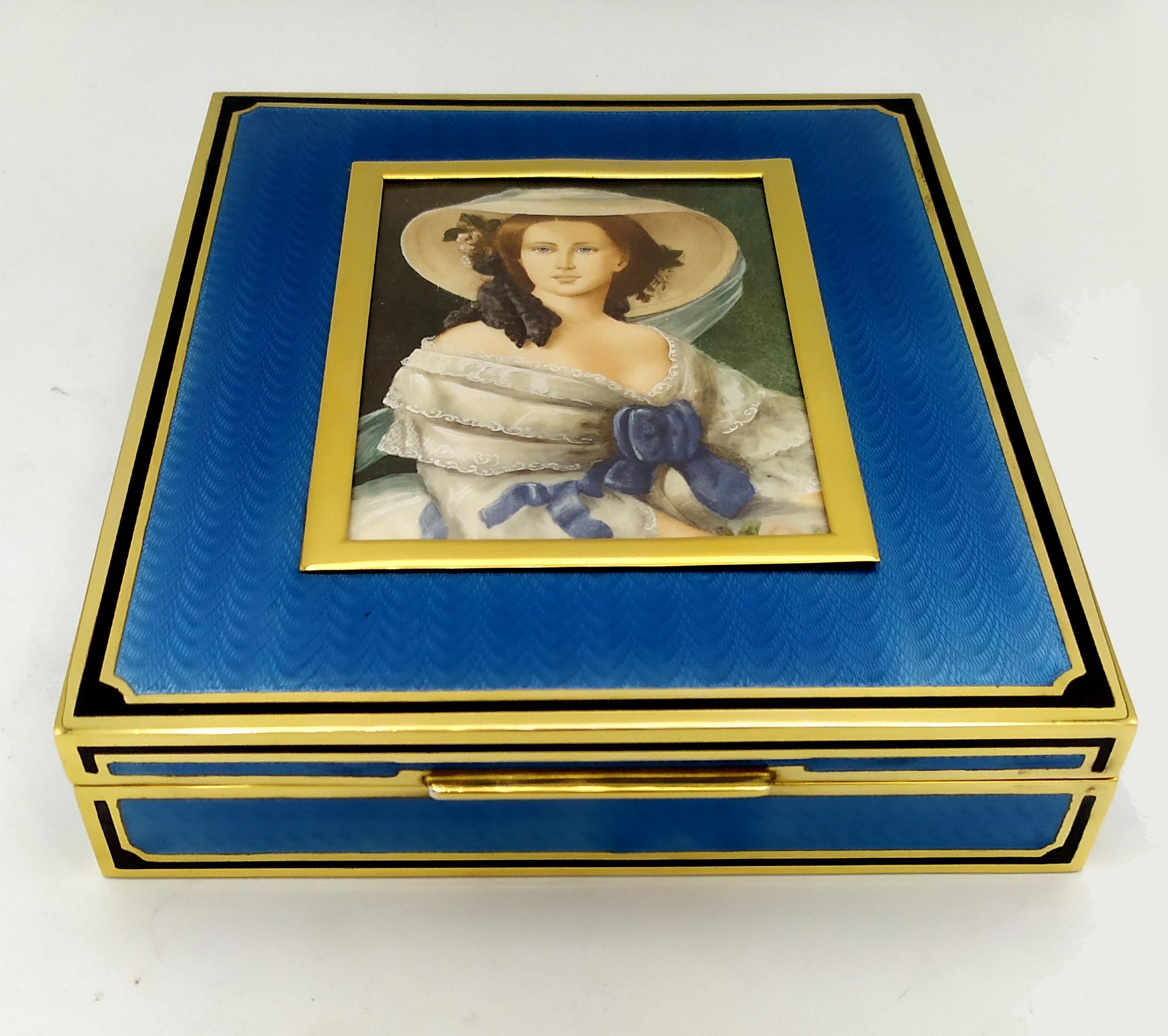 Cuadro retrato de la emperatriz Eugenia de Montijo miniatura Salimbeni finales del siglo XX en venta