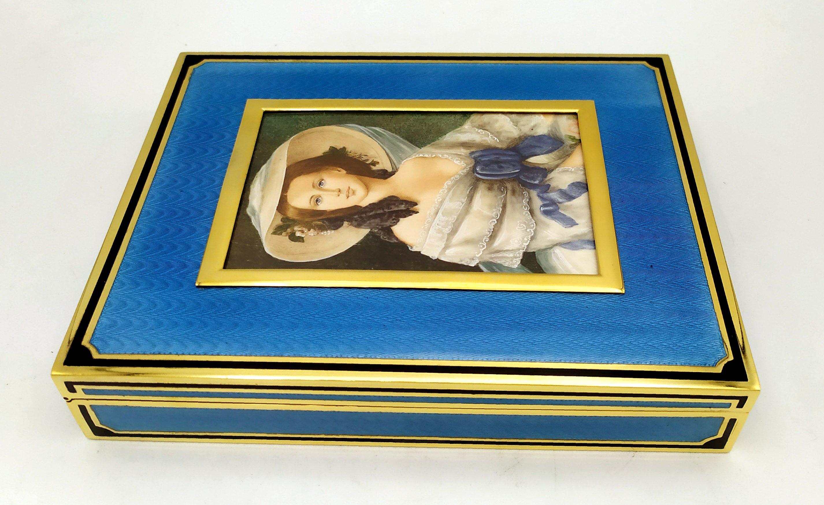 Cuadro retrato de la emperatriz Eugenia de Montijo miniatura Salimbeni Oro en venta