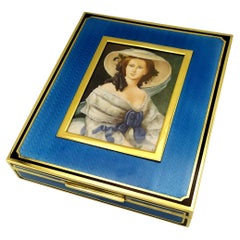 Table Box portrait of Empress Eugenia de Montijo miniature Salimbeni