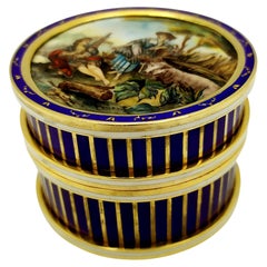 Tabelle Box reines Gold Paillons und gebrannte Emaille Miniatur Salimbeni