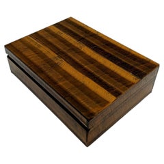 Caja rectangular con piedra de ojo de tigre y caja con bisagras de plata 925 de Salimbeni