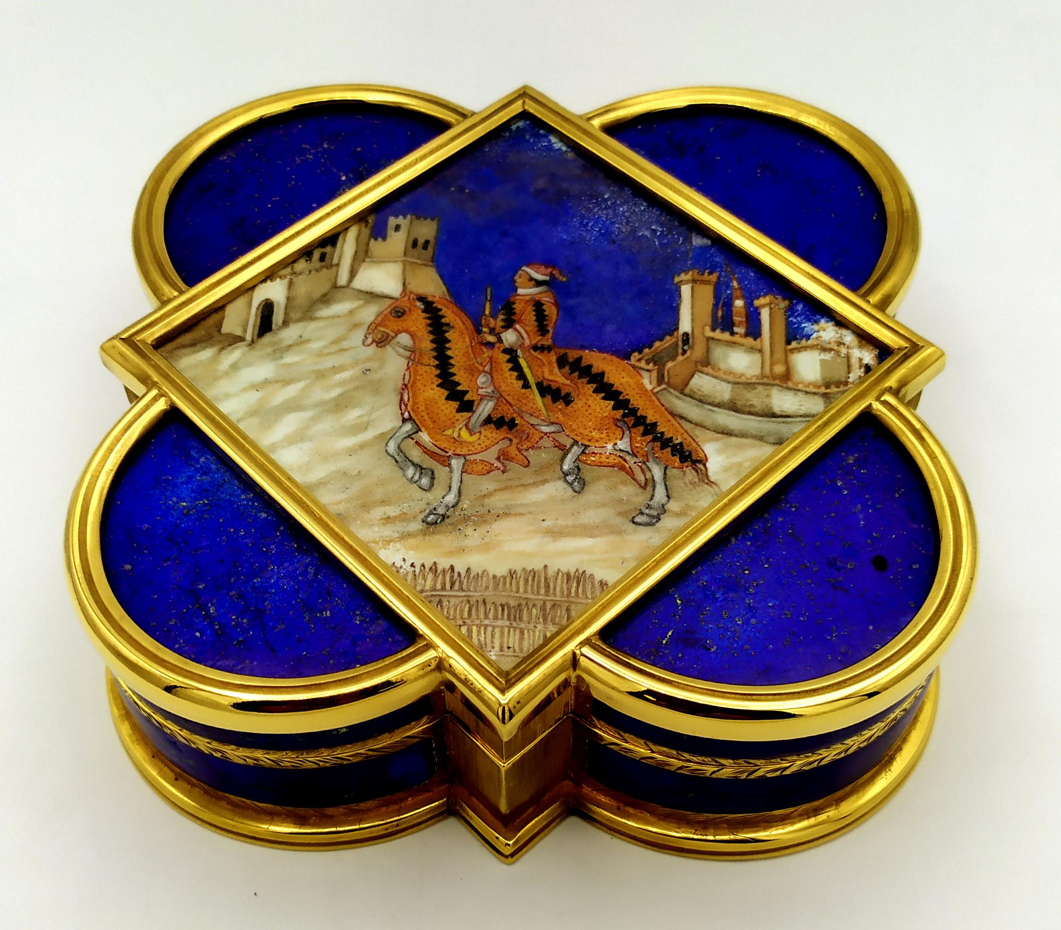 Late 20th Century Table Box shaped tiles of the Baptistery of Florence Salimbeni For Sale