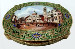 Table Box Sterling Silver Baroque style hand-engravings and miniature Salimbeni