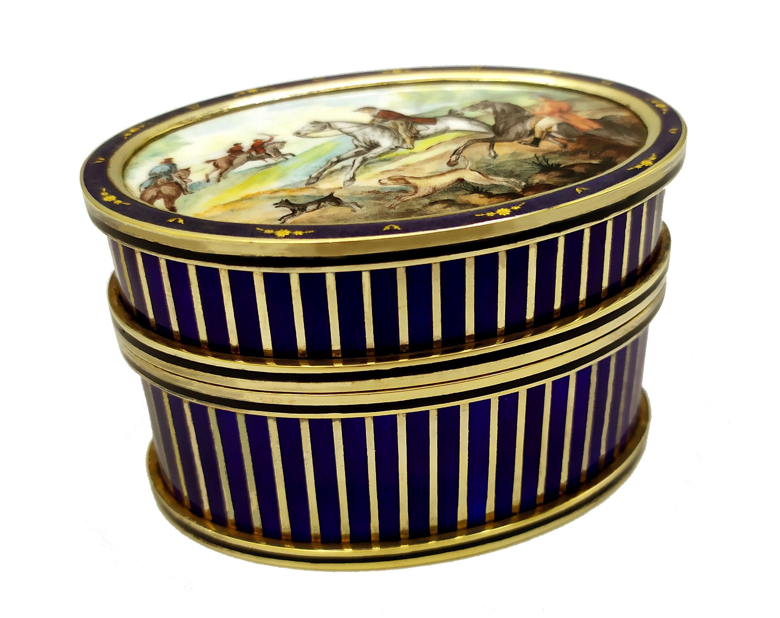 Table Box Sterling Silber Paillons in reinem Gold und Miniatur Salimbeni (Napoleon III.) im Angebot