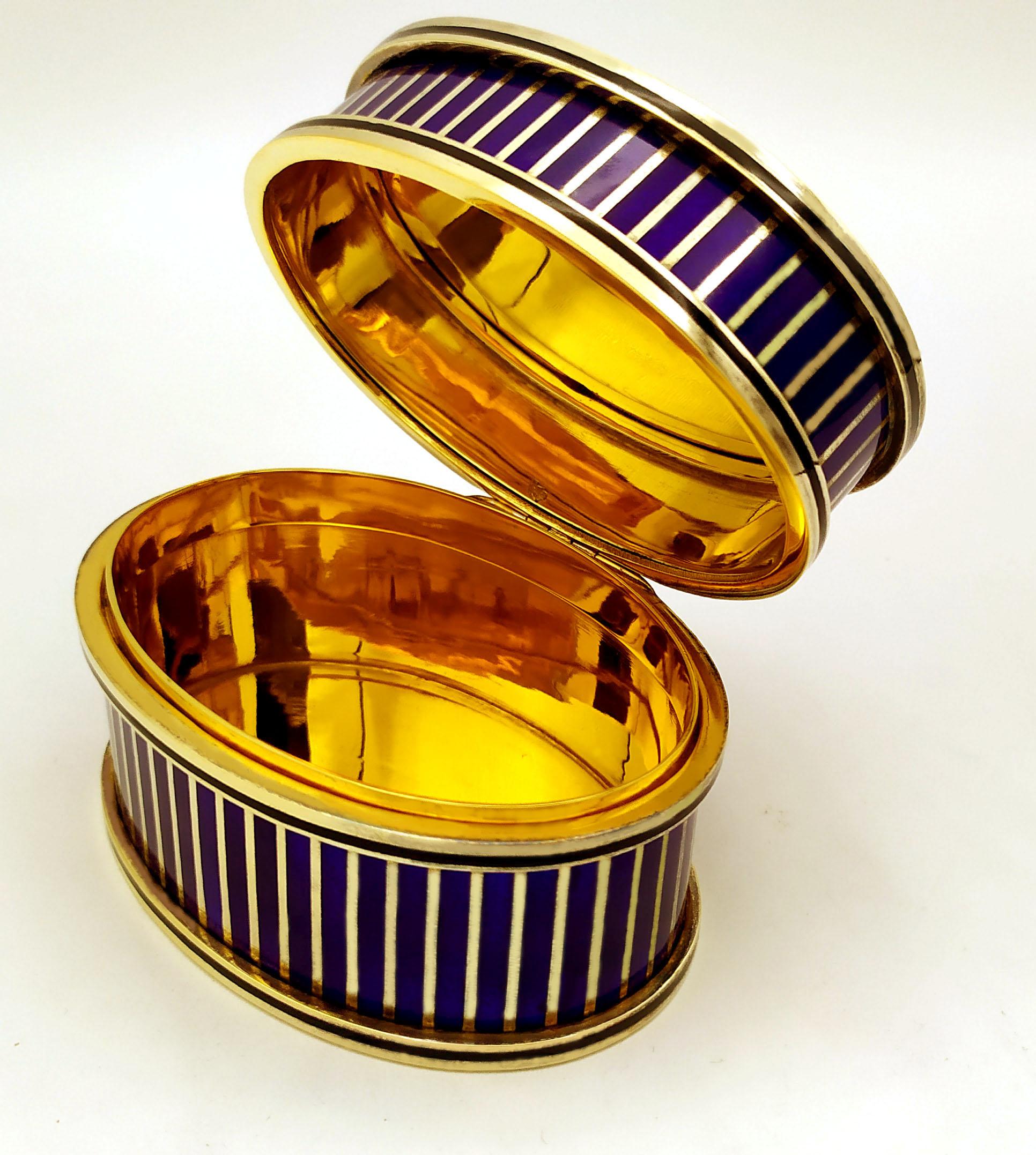 Table Box Sterling Silber Paillons in reinem Gold und Miniatur Salimbeni im Angebot 2