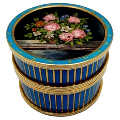 Table Box Sterling Silver Striped Paillons in pure Gold and flowers Salimbeni