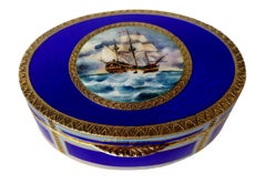 Table Box with Fine Hand-Engraving and Sailboat Miniature Salimbeni