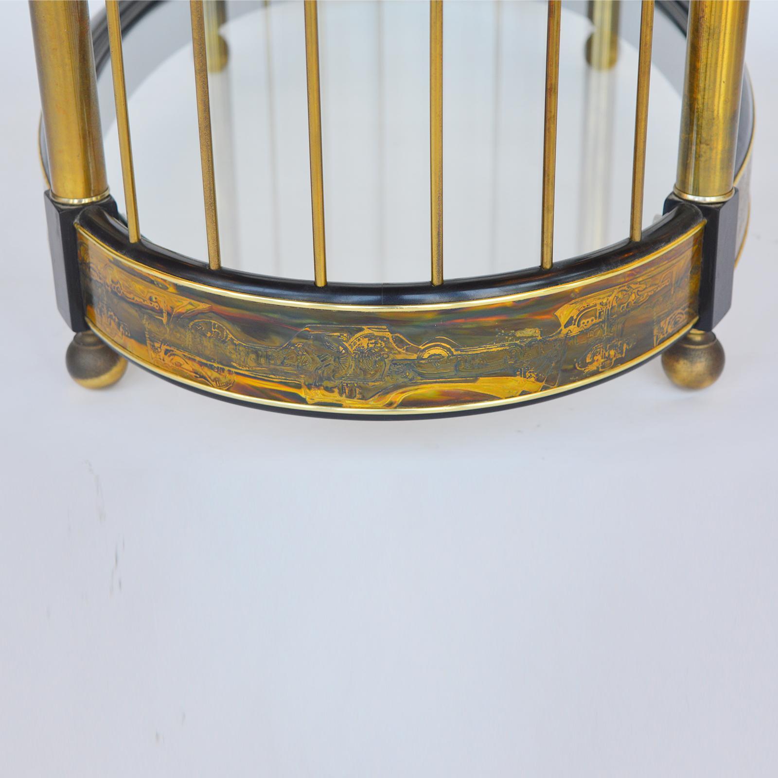 Table Brass Acid Etched by Bernhard Rohne for Mastercraft, 1970s For Sale 6