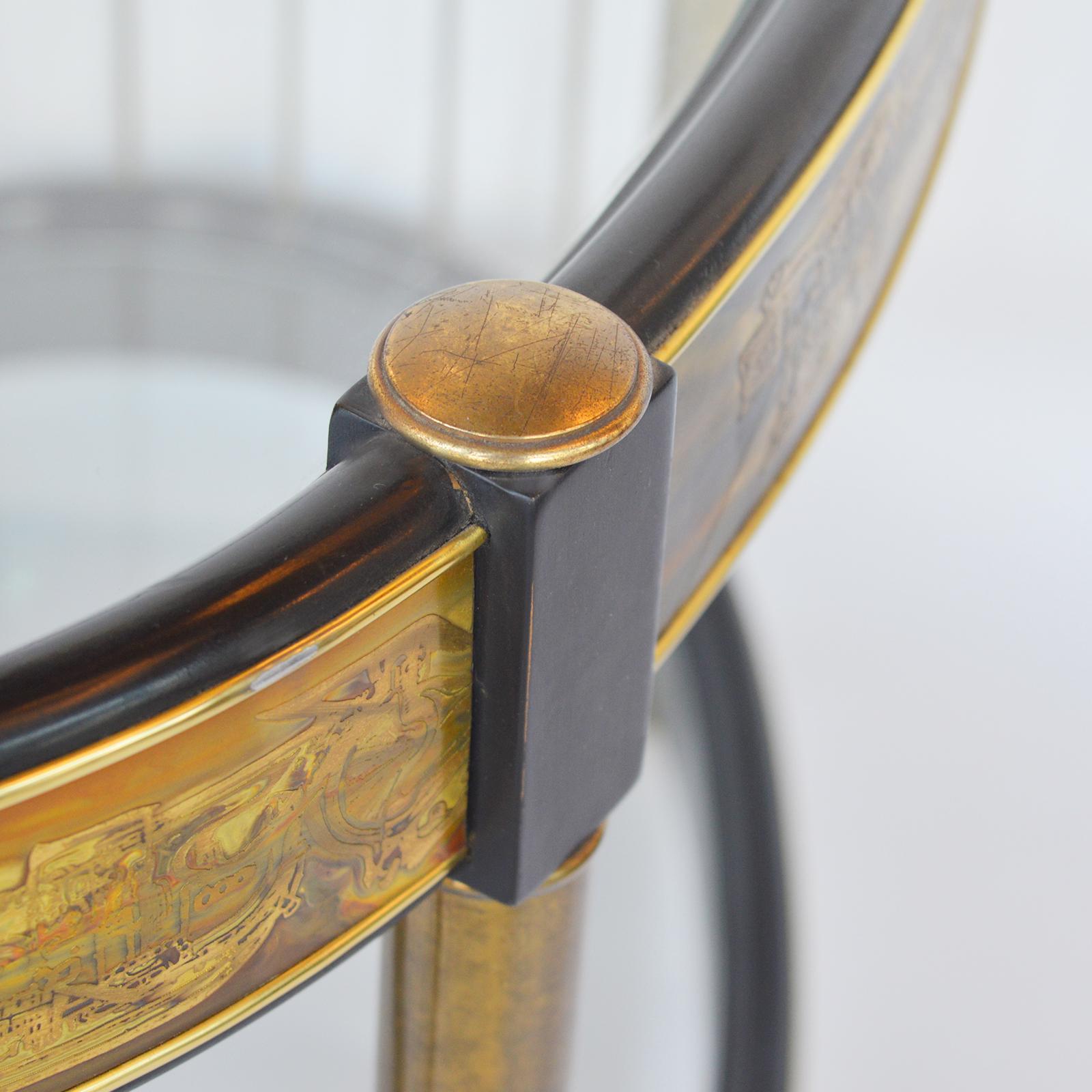Table Brass Acid Etched by Bernhard Rohne for Mastercraft, 1970s For Sale 3