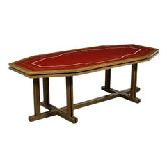 Table Brass Lacquered Wood Mother of Pearl, Italy, 1960s