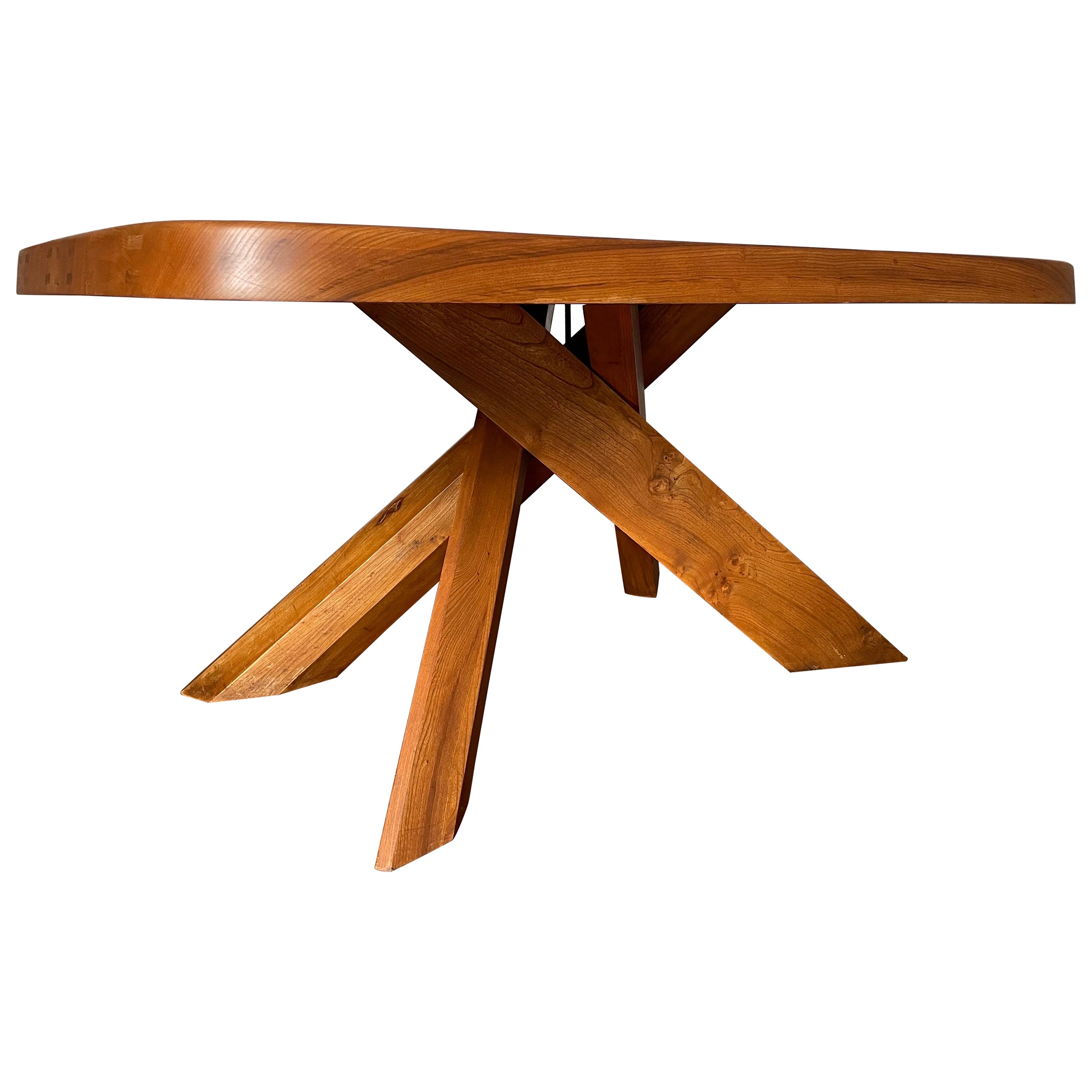 Table bureau T35C de Pierre Chapo de 1978 en Orme en vente