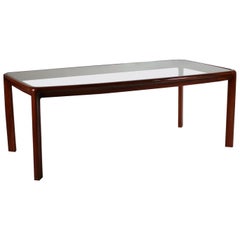 Table by Angelo Mangiarotti Glass Top Vintage, Italy, 1970s