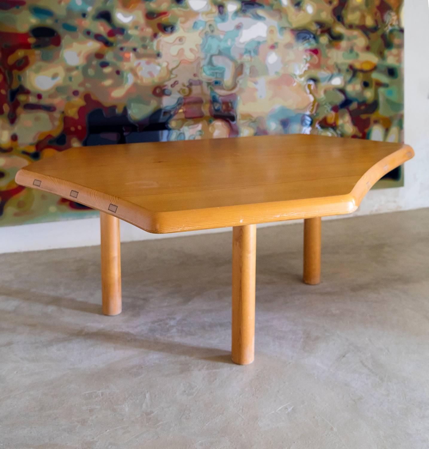 Woodwork Table by Charlotte Perriand, Fir Wood, circa 1938 Montparnasse, France