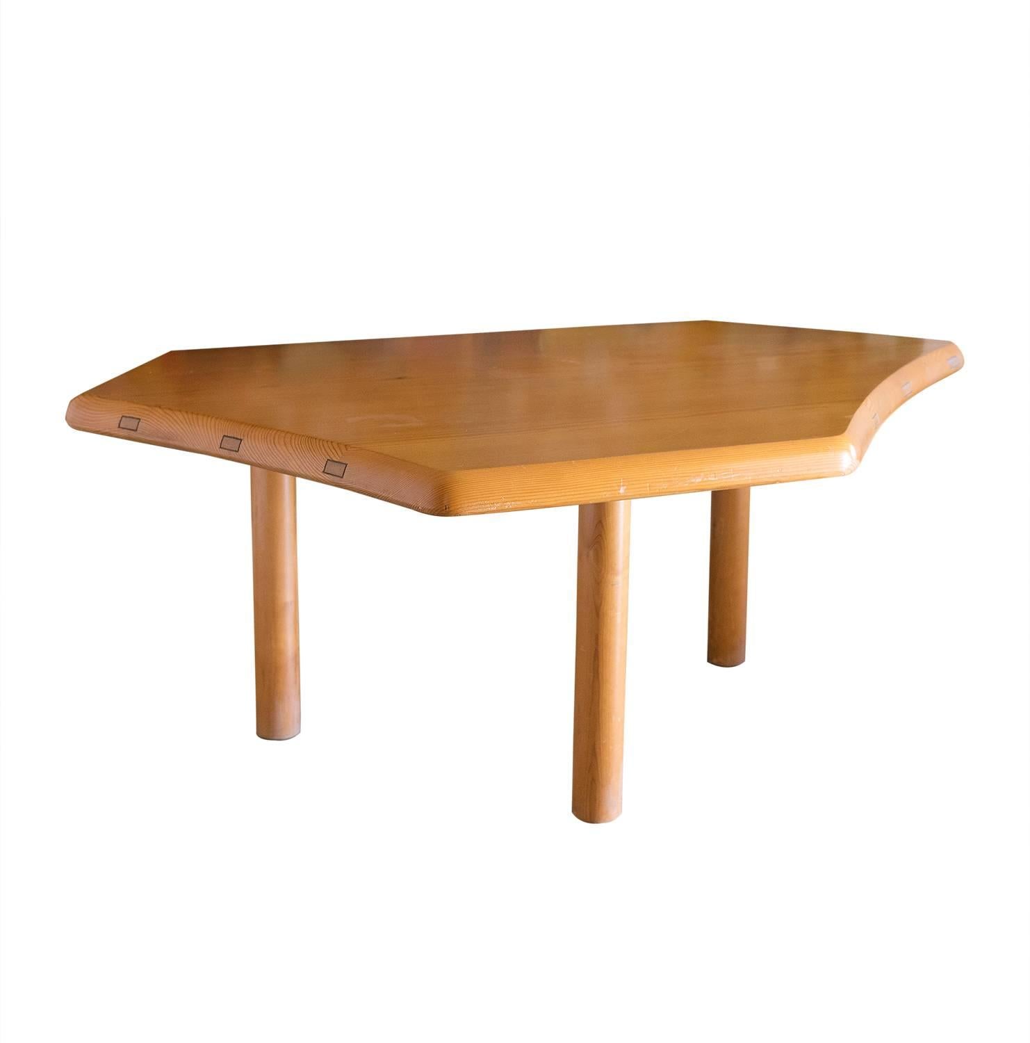 Table by Charlotte Perriand, Fir Wood, circa 1938 Montparnasse, France