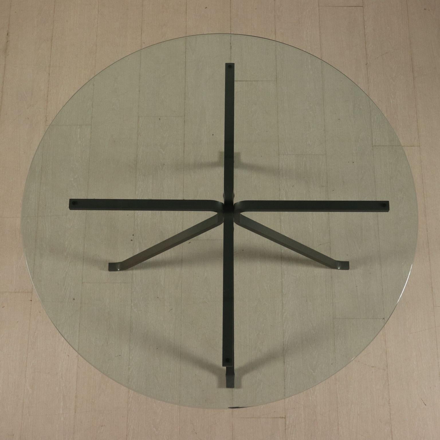 Table by Enzo Mari for Driade Metal Glass Vintage, Italy, 1970s In Good Condition In Milano, IT