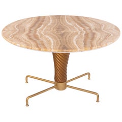 Table by Mario Quarti in Onyx and Brass, 1950s