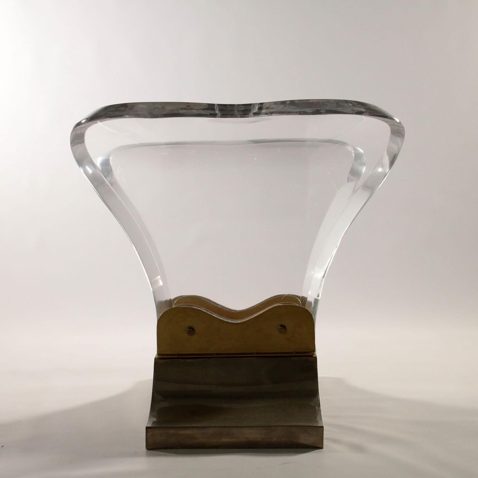Table by Max Forti Glass Top Vintage Brazil, 1980s 5