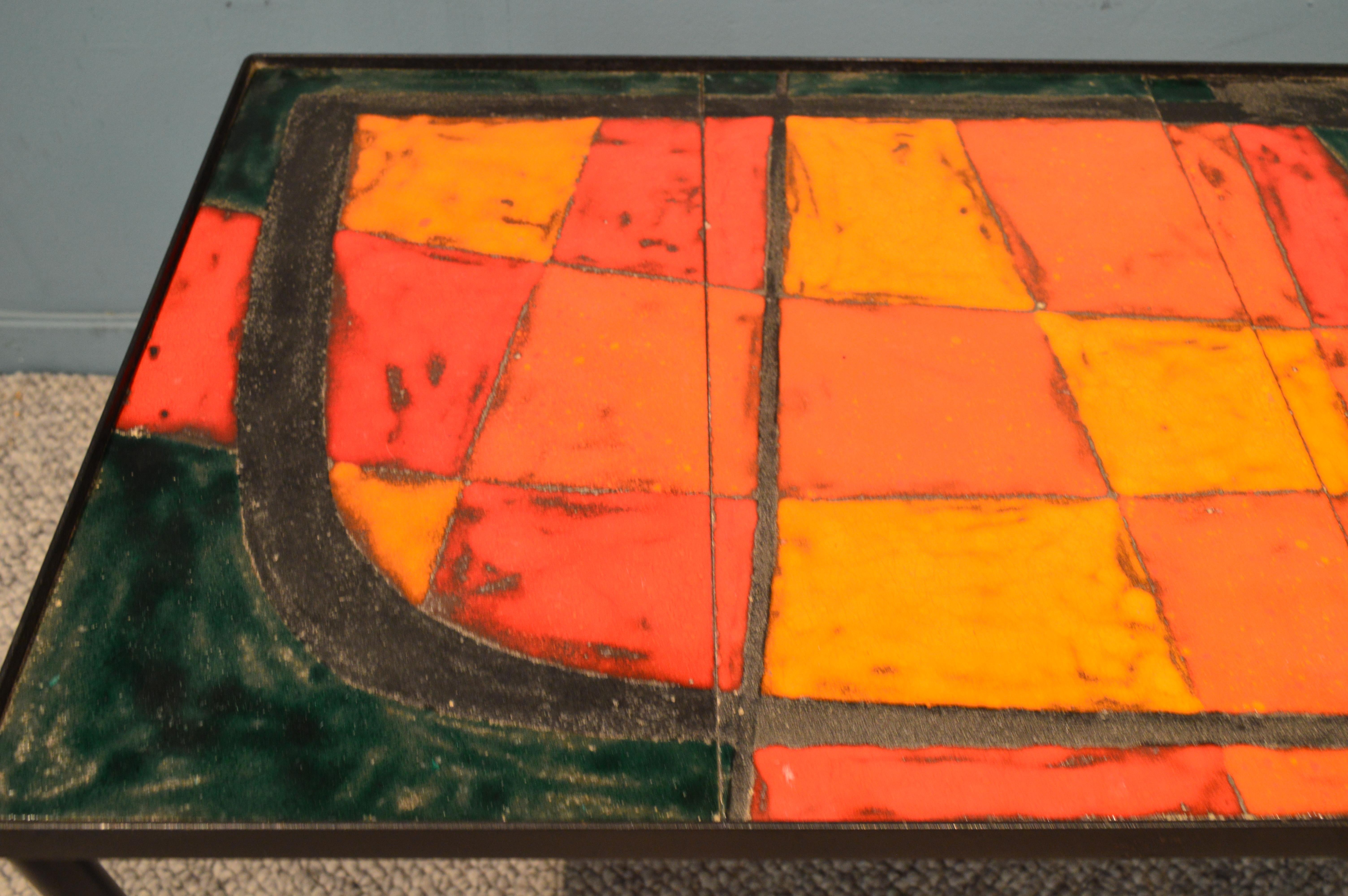 Enameled Table by Robert et Jean Cloutier