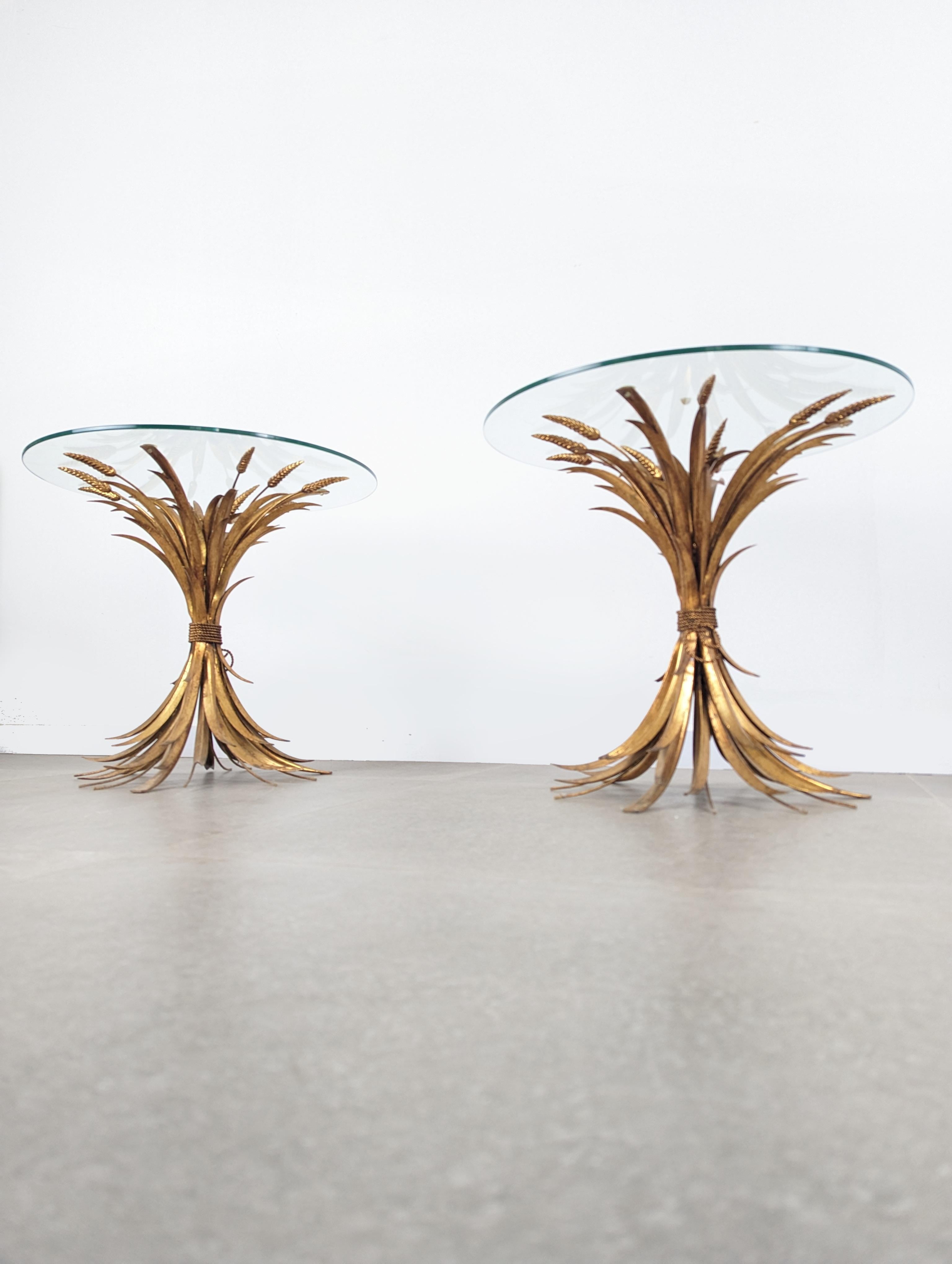 Pair of vintage wheat sheaf tables from the 1970s In Good Condition In Benalmadena, ES