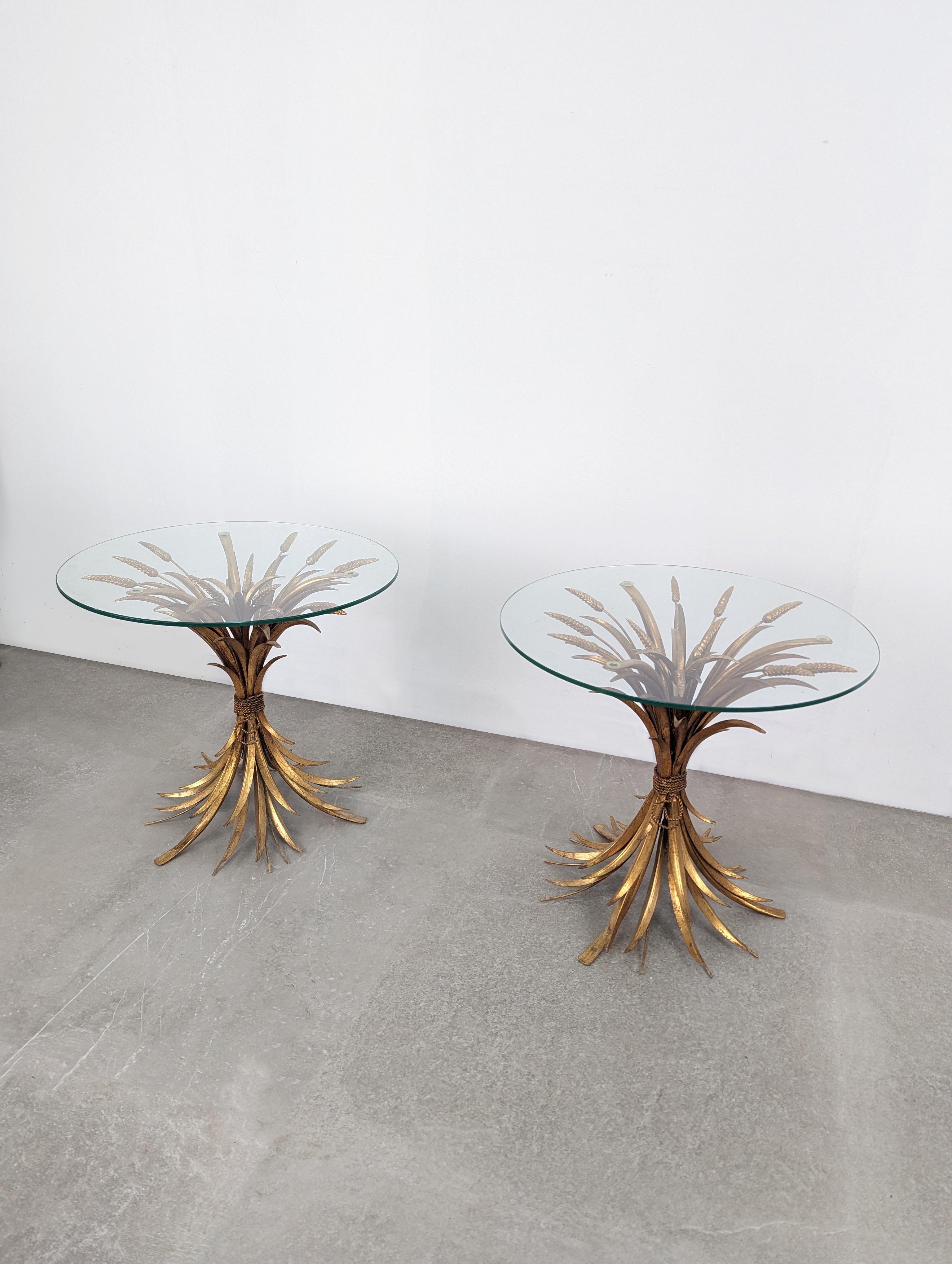 Late 20th Century Pair of vintage wheat sheaf tables from the 1970s