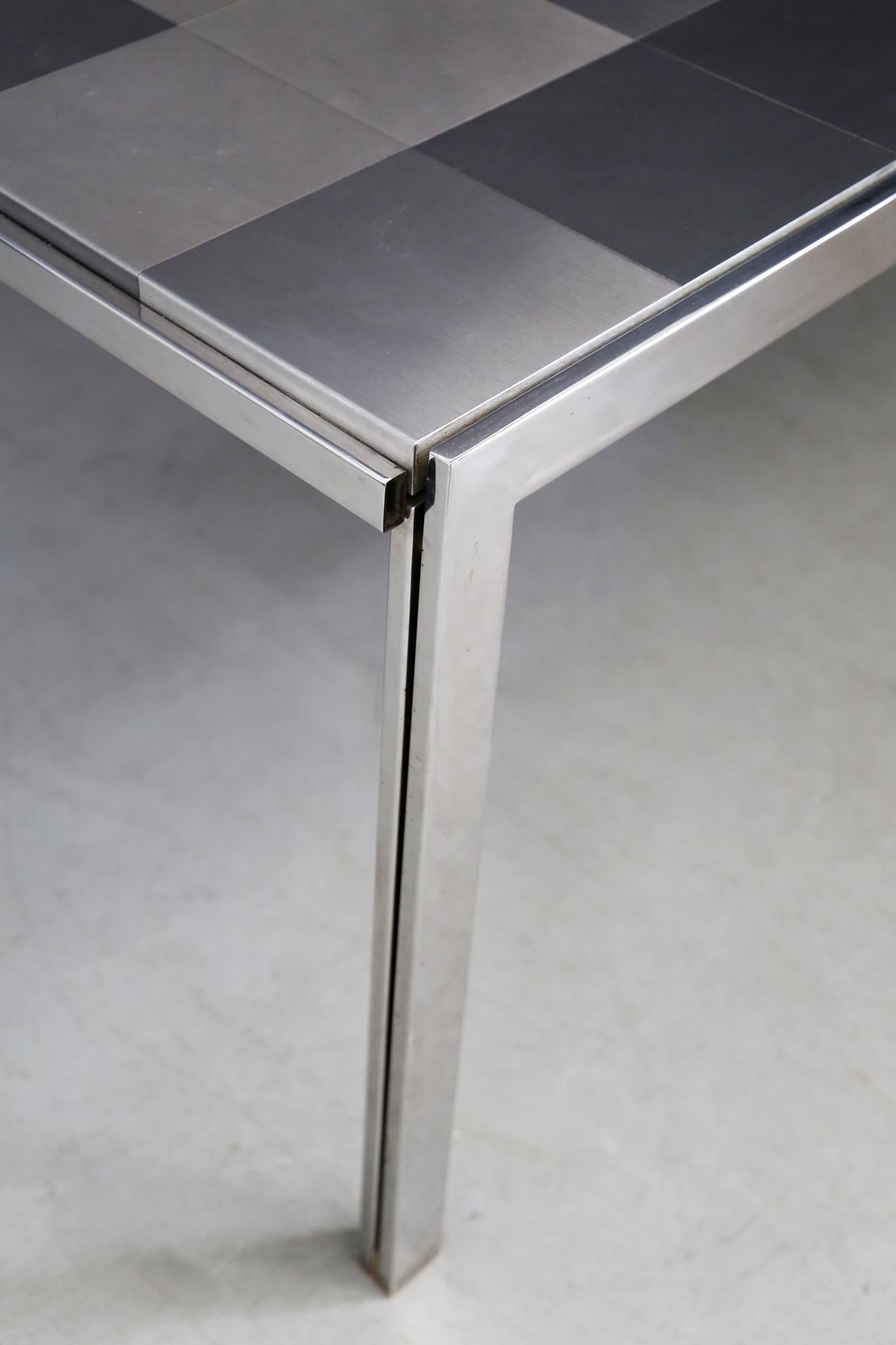 Table by Ross Littell for ICF De Padova Model Luar Op in Stainless Grey, 1970s In Good Condition In Milano, IT