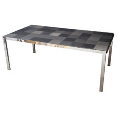 Vintage Table by Ross Littell for ICF De Padova Model Luar Op in Stainless Grey, 1970s