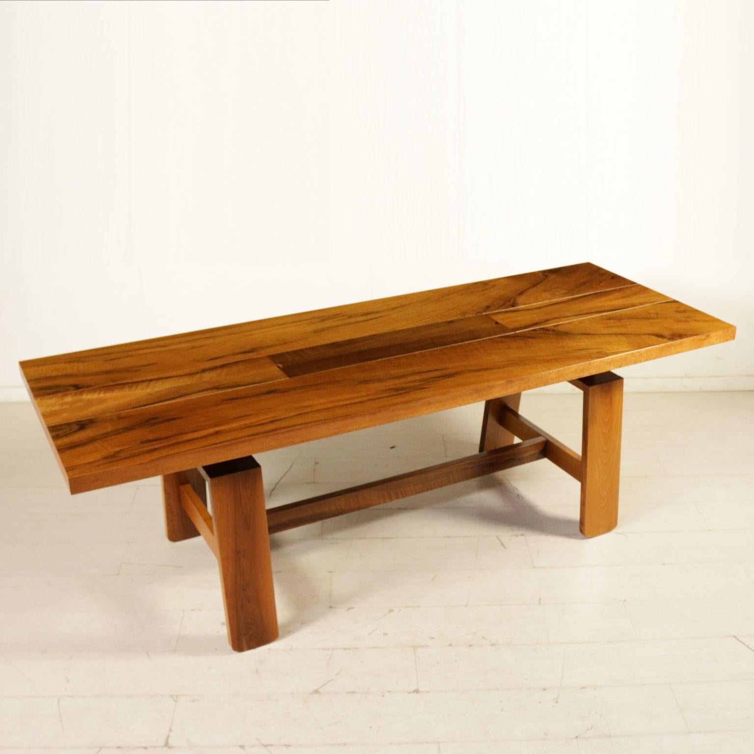 Mid-Century Modern Table by Silvio Coppola Ceramic Solid Wood Vintage Italy 1960s-1970s