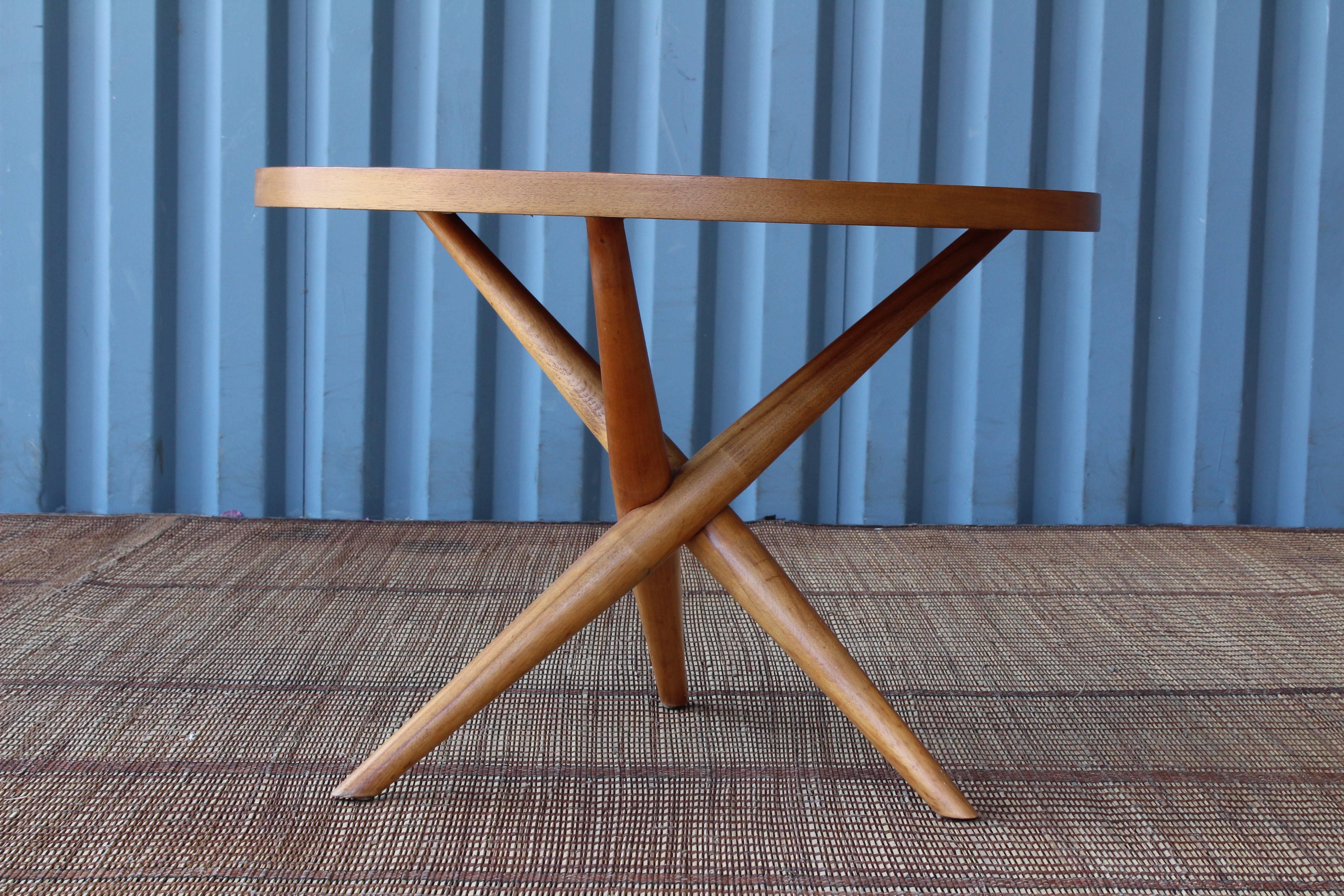 End table by T.H. Robsjohn Gibbings for Widdicomb, 1950s. Wonderful condition with a newly refinished top surface.
 