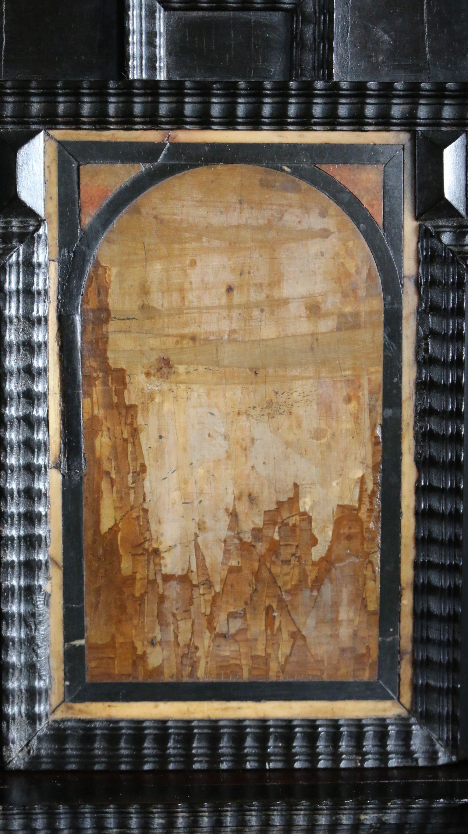 Mobile da tavolo, inizi del XVII secolo, Barocco italiano, Pietra Paesina montata su Walnu in vendita 6