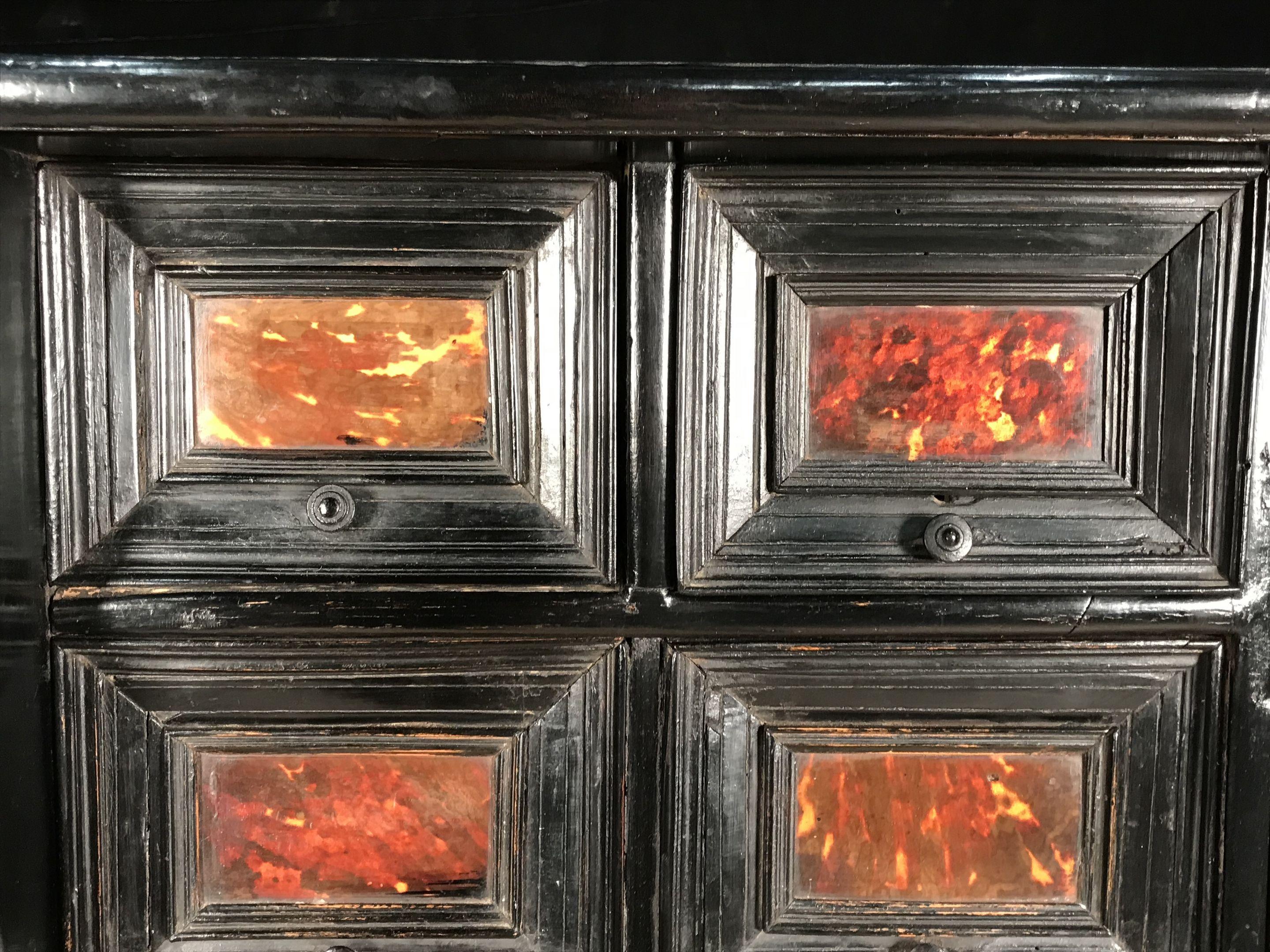 Table Cabinet, Mid-17th Century, Flemish Baroque, Ebonized and Tortoishell For Sale 11