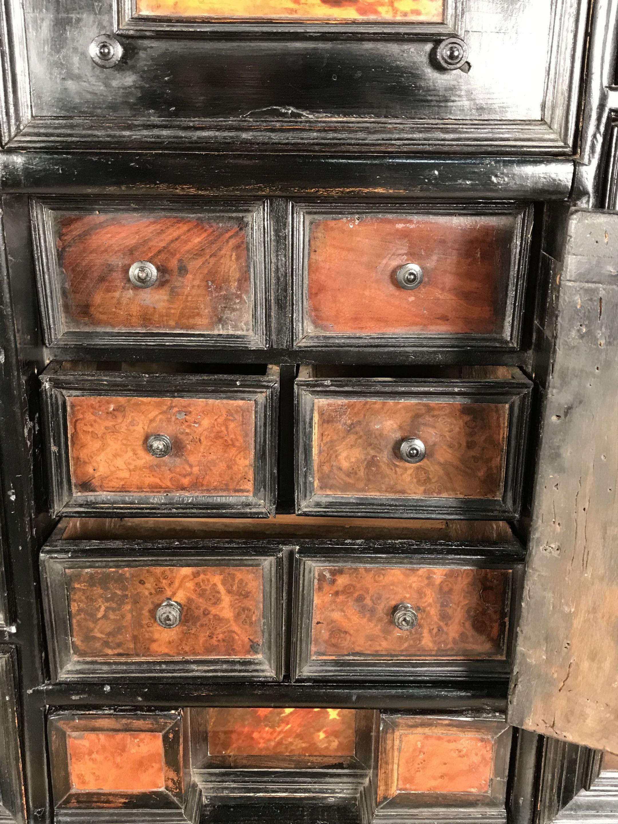 Table Cabinet, Mid-17th Century, Flemish Baroque, Ebonized and Tortoishell For Sale 3