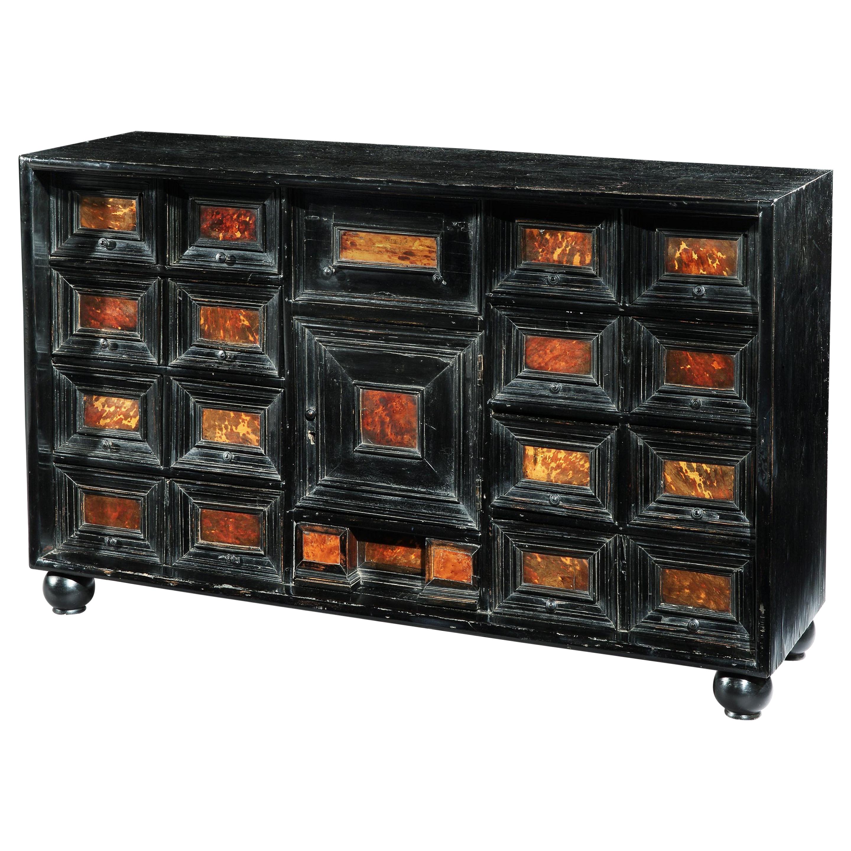 Table Cabinet, Mid-17th Century, Flemish Baroque, Ebonized and Tortoishell For Sale