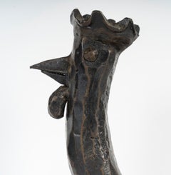 Portacandele da tavolo, galletto in ferro battuto martellato, 1940, XX secolo