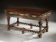 Fine Baroque Portuguese Rosewood Centre Table, Library Desk, 17th Century
