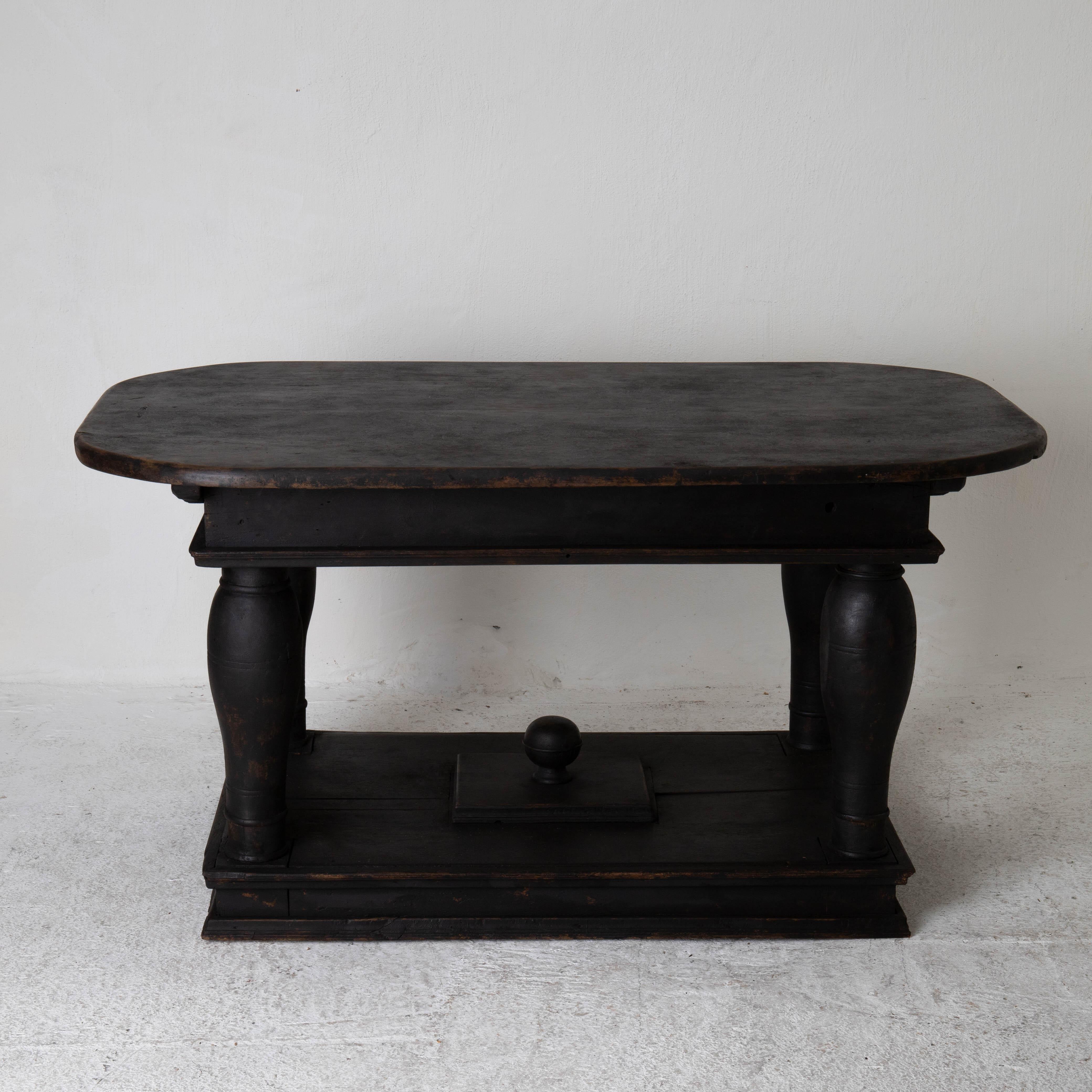 Table Centre Table Swedish Baroque 1650-1750 Black Sweden 6