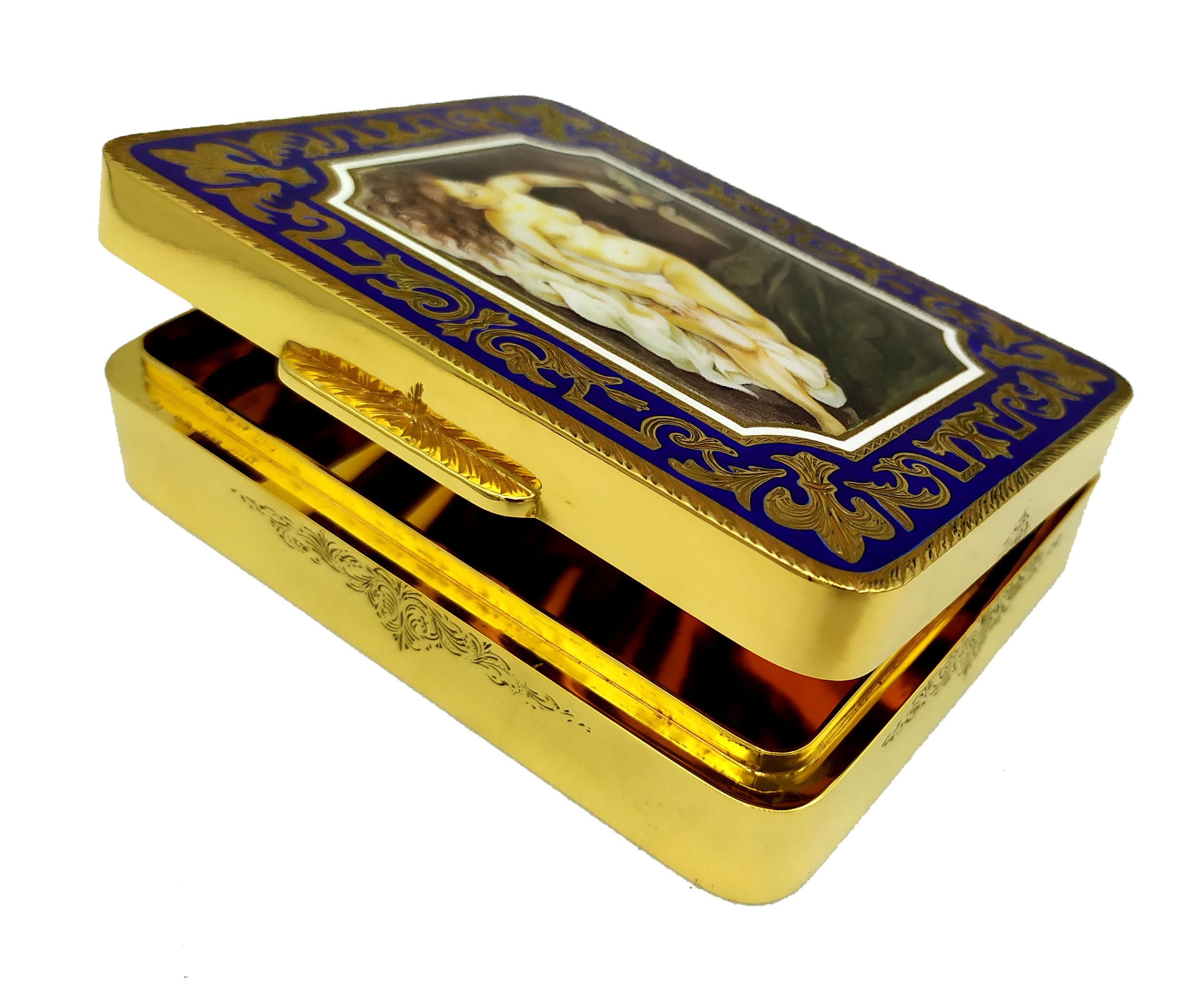 Boîte à cigares Salimbeni à rayures bicolores émaillée argent sterling en vente 2