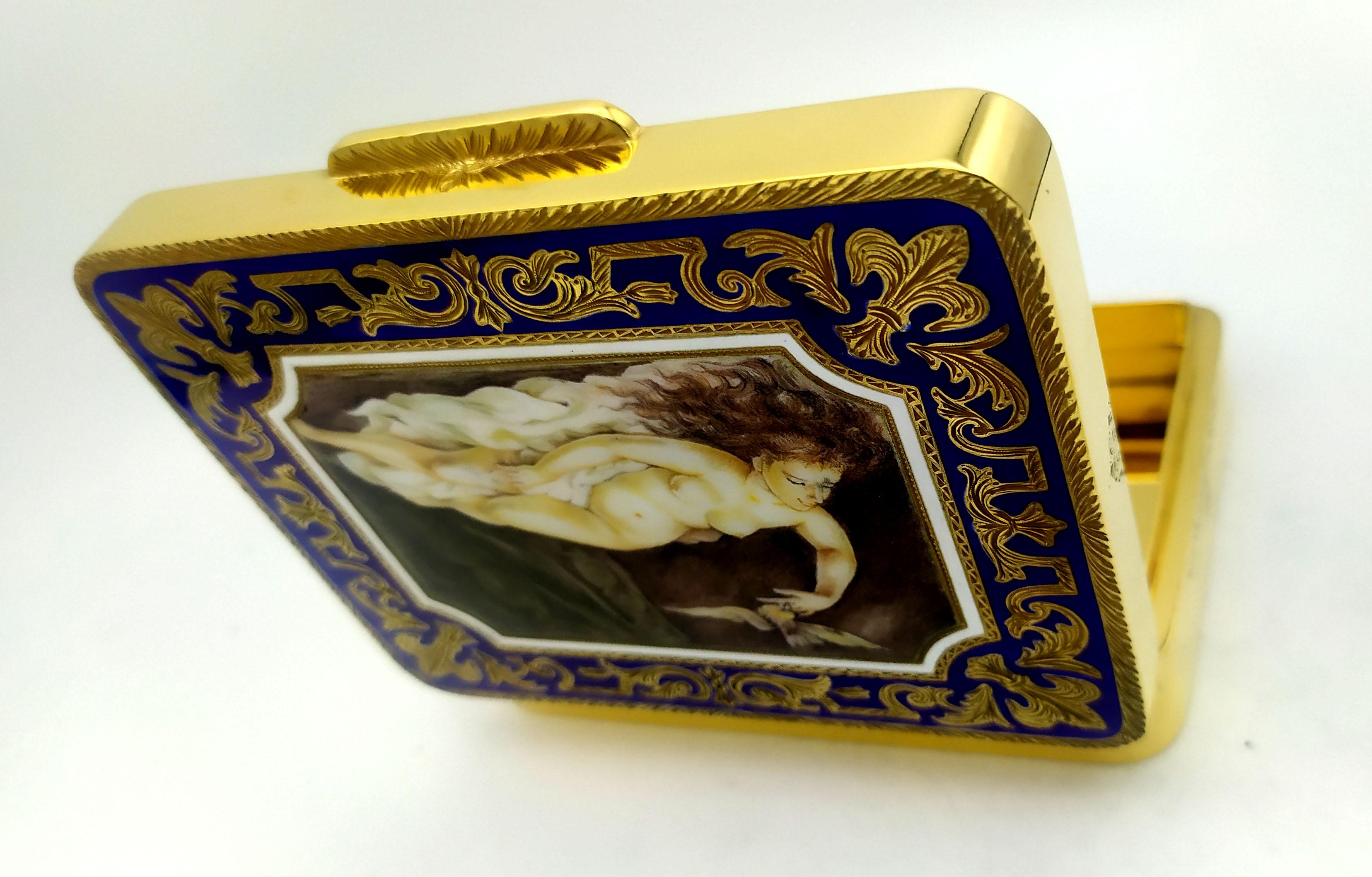 Boîte à cigares Salimbeni à rayures bicolores émaillée argent sterling en vente 3