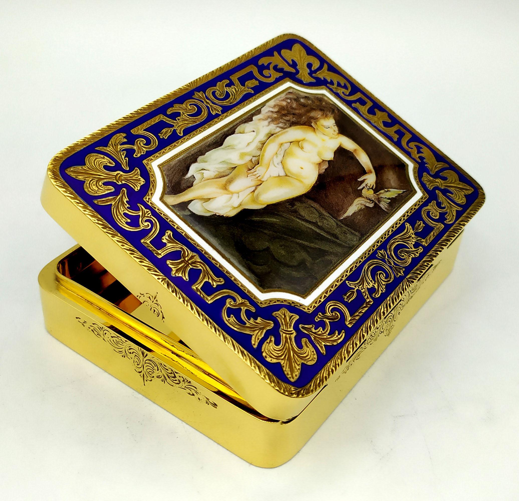 Table Cigar Box two-tone stripes enamel Sterling Silver Salimbeni For Sale 1