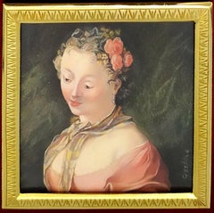 Boîte à cigarettes peinte à la main en tempera sur un Salimbeni ivoire végétal ivoire.