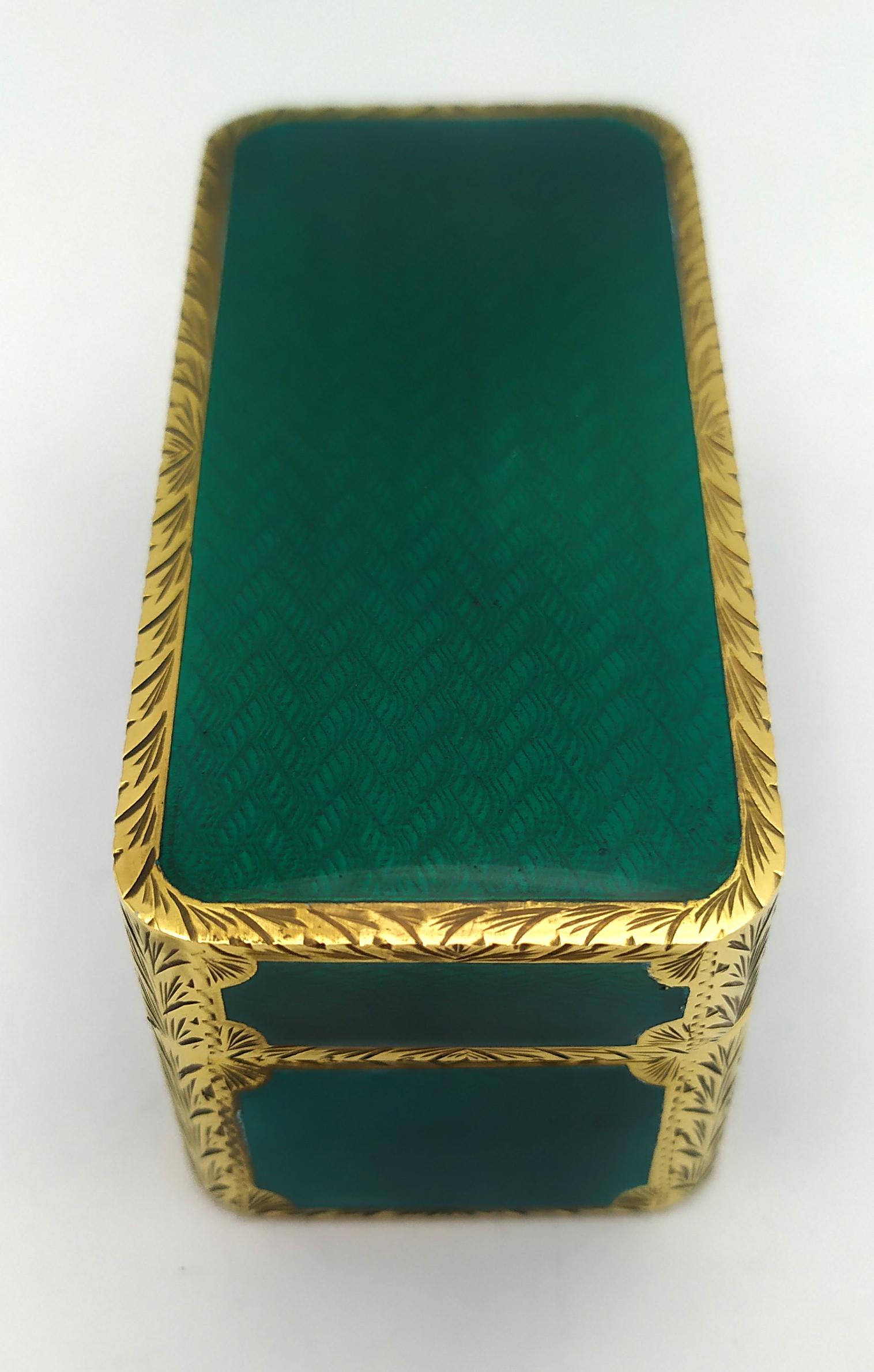 Pitillera de mesa esmaltada y grabada a mano estilo Napoleón III Salimbeni Italiano en venta