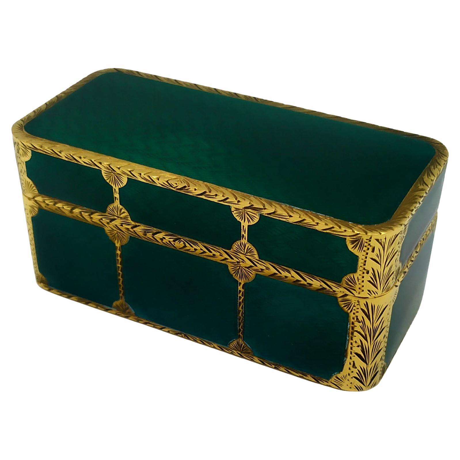 Pitillera de mesa esmaltada y grabada a mano estilo Napoleón III Salimbeni
