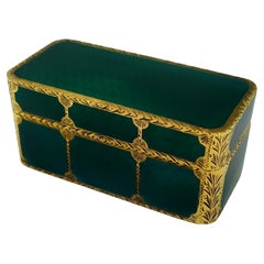 Etui à cigarettes de table émaillé et gravé à la main dans le style Napoléon III Salimbeni