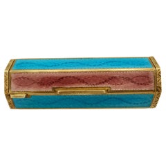 Table Cigarette Case George v with Two-Tone Striped Fired Enamel Salimbeni