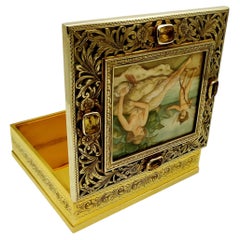 Table Cigarette Case “Venus with Cupid” miniatures and citrine quartz Salimbeni.