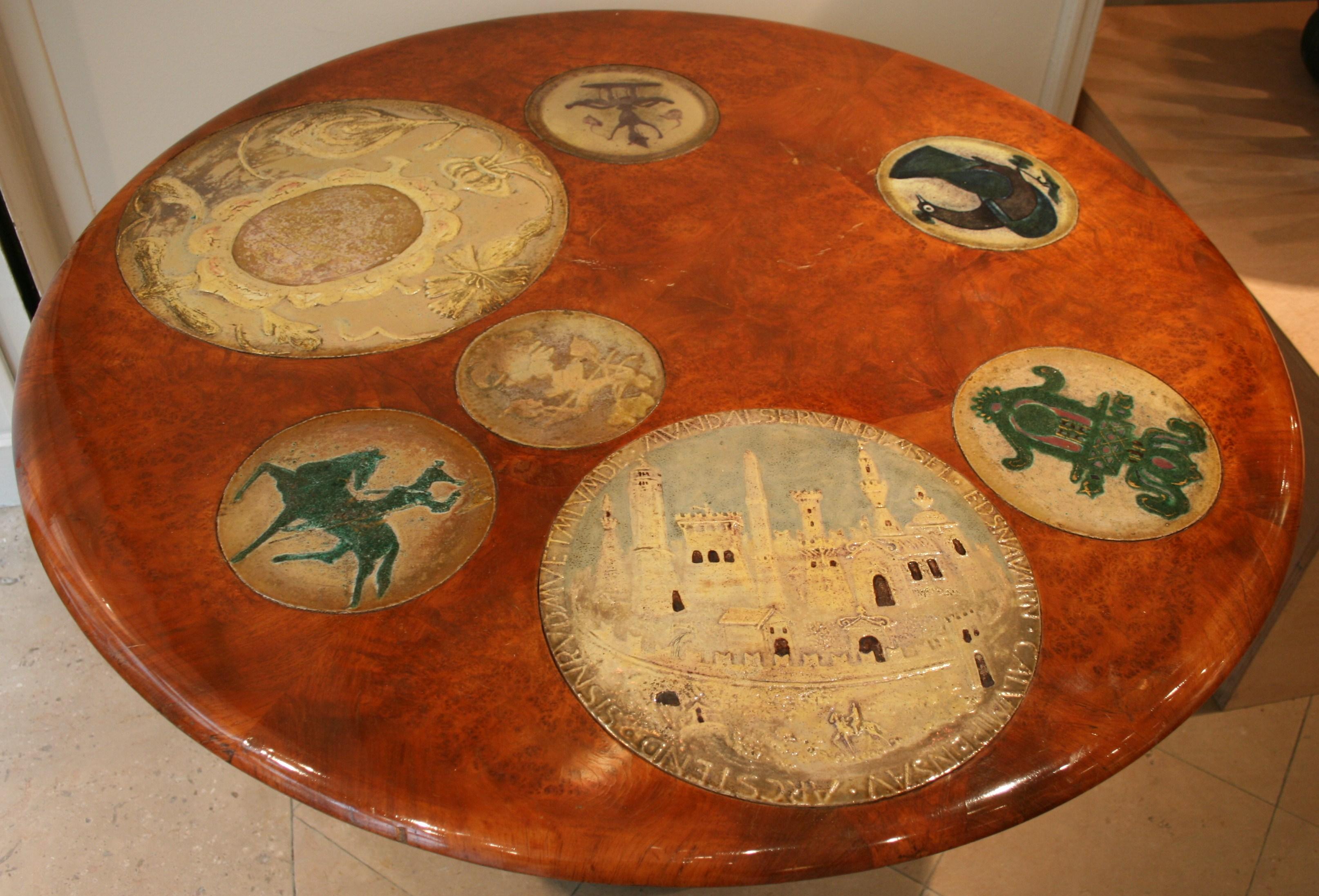 Table circa 1950s Attributed to Pietro Melandri In Fair Condition In Paris, FR