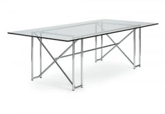 Table Classicon Double X Table Design Eileen Gray - Tabletop crystal glass
