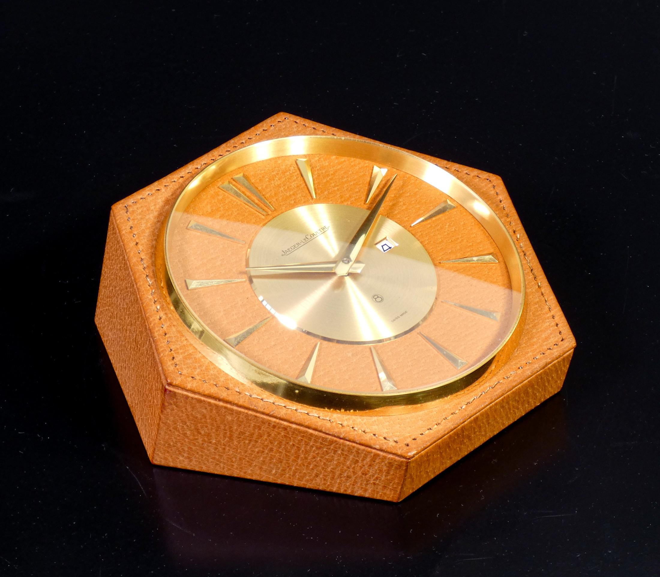 Hand-wound table clock - 8 days.
Jaeger-LeCoultre for Hermes.
Switzerland, 1960s.