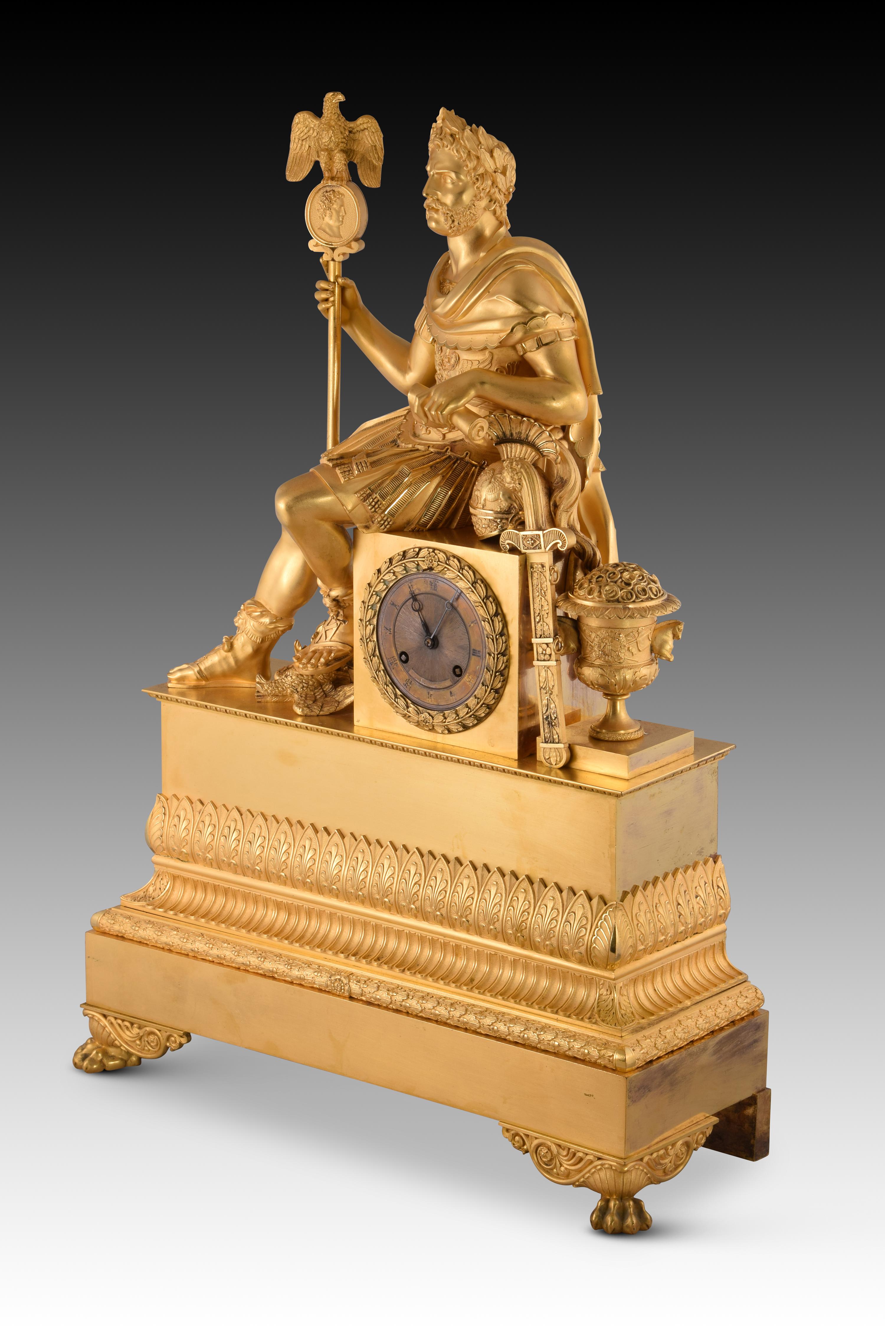 Reloj de mesa, Aníbal Barca. Bronce ormolu, metal. Francia, siglo XIX. 5