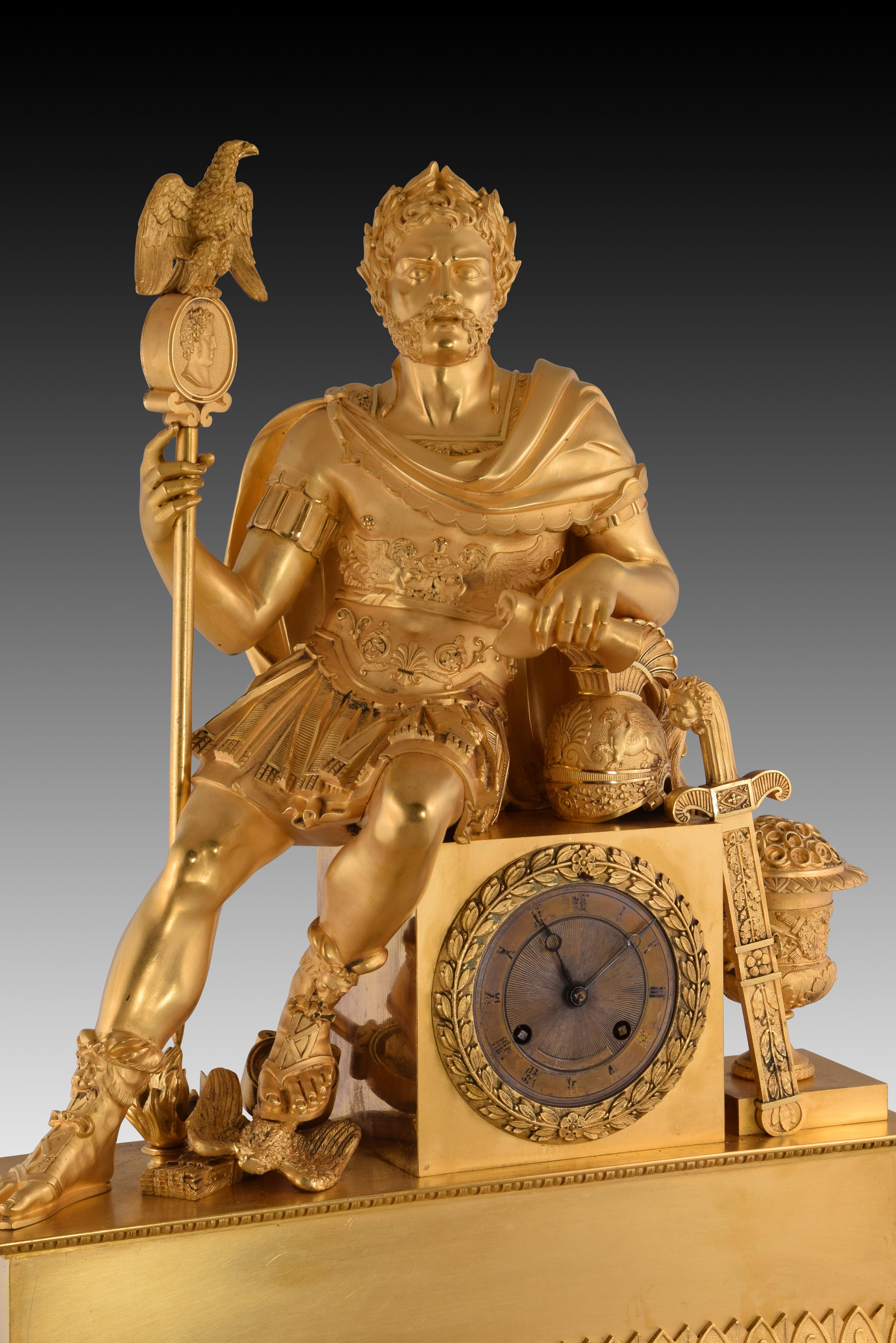 Reloj de mesa, Aníbal Barca. Bronce ormolu, metal. Francia, siglo XIX. 3